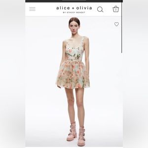 Alice + Olivia CHARA SLEEVELESS SCOOP NECK MINI DRESS